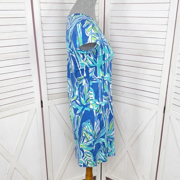 Lilly‎ Pulitzer Palmira T Shirt Dress Pima Cotton Blue Crush Bamboo XS - Picture 4 of 12